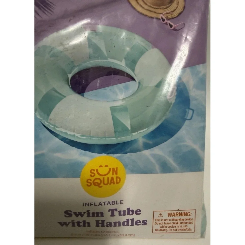 Sun Squad Inflatable Swim Tube With Handles , Pool Float
